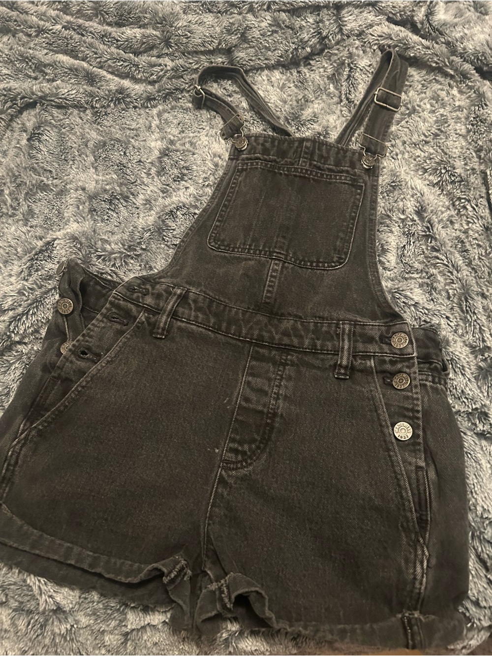Madewell Black Denim Short Overalls for Kids